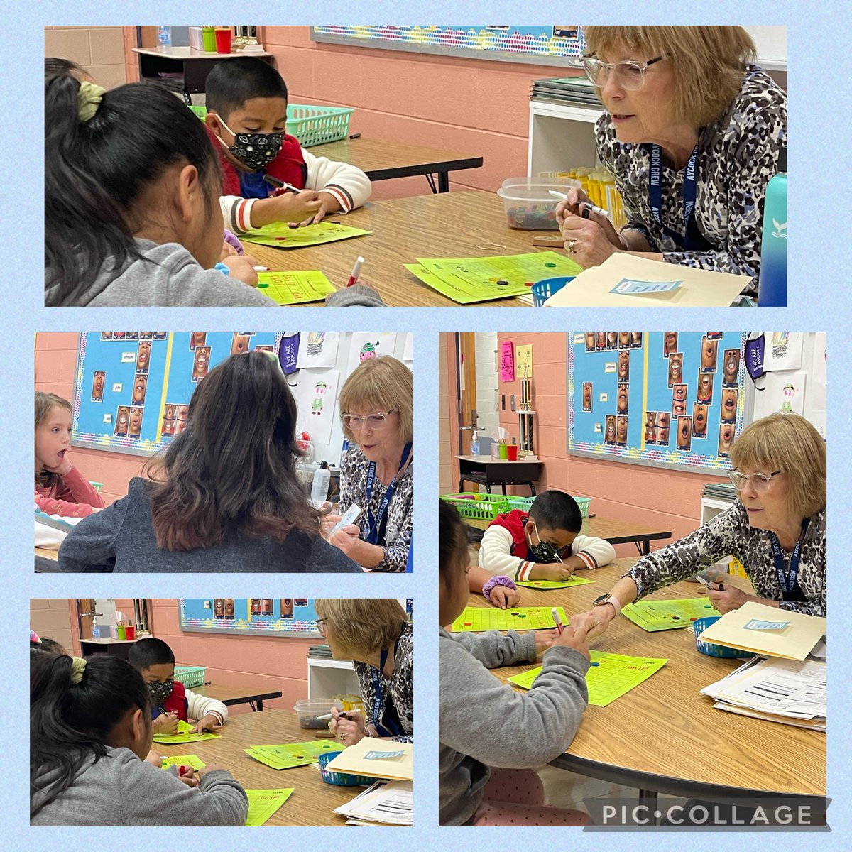 First grade <a href="/AYCOCKSCHOOL/">Aycock Elem School</a> teacher, Mrs. Boyd, is building her students’ reading skills this morning!