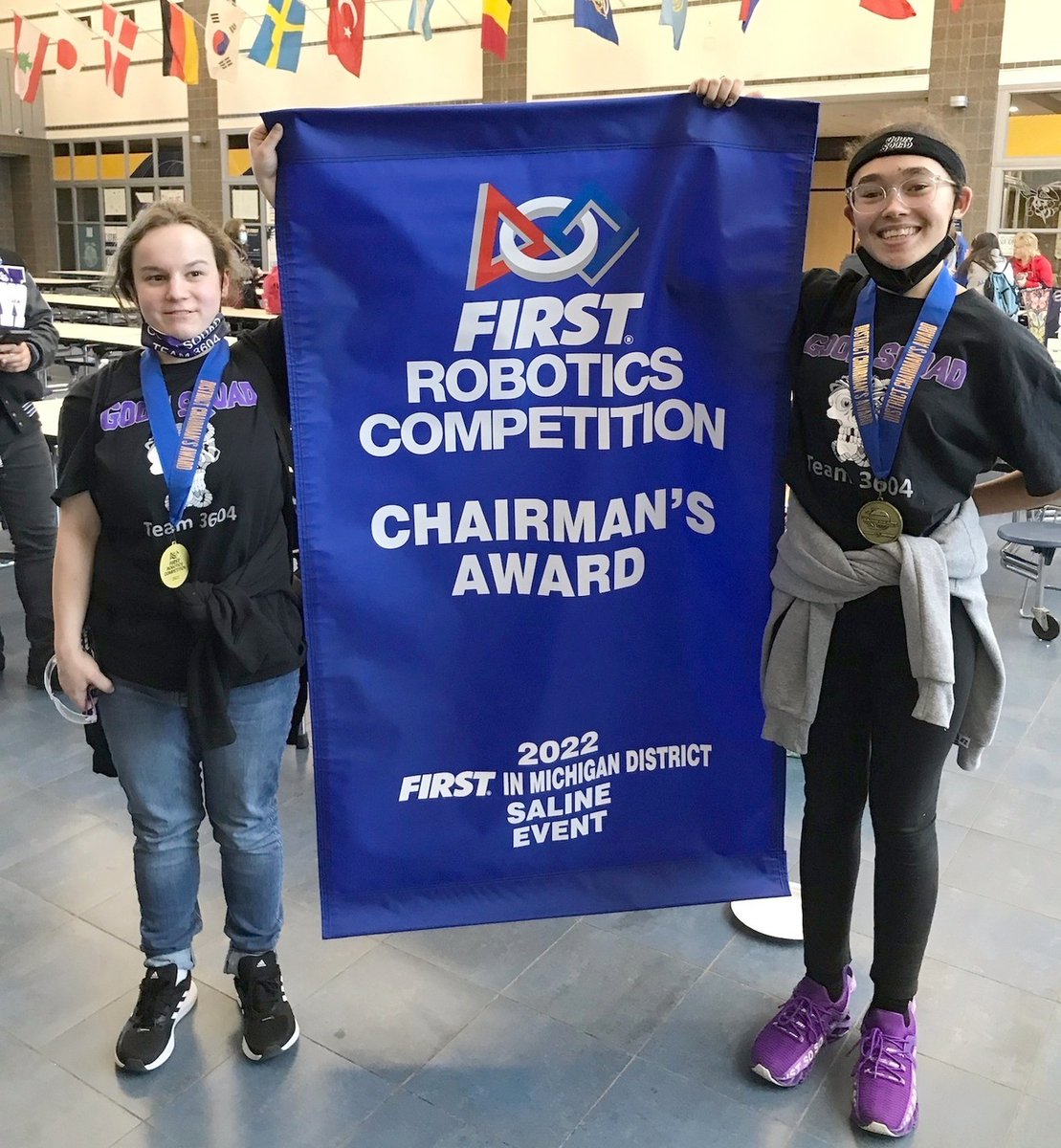 GoonSquad3604's tweet photo. The Goon Squad was awarded the prestigious FIRST Chairman's Award at the Saline District Event!!!!    CONGRATS Thea and Rogue on creating, presenting and representing the team! Outstanding presentation and video (go to the 27 minute mark
https://t.co/mVaZpzaZKr ) https://t.co/3V4C1ldbMb