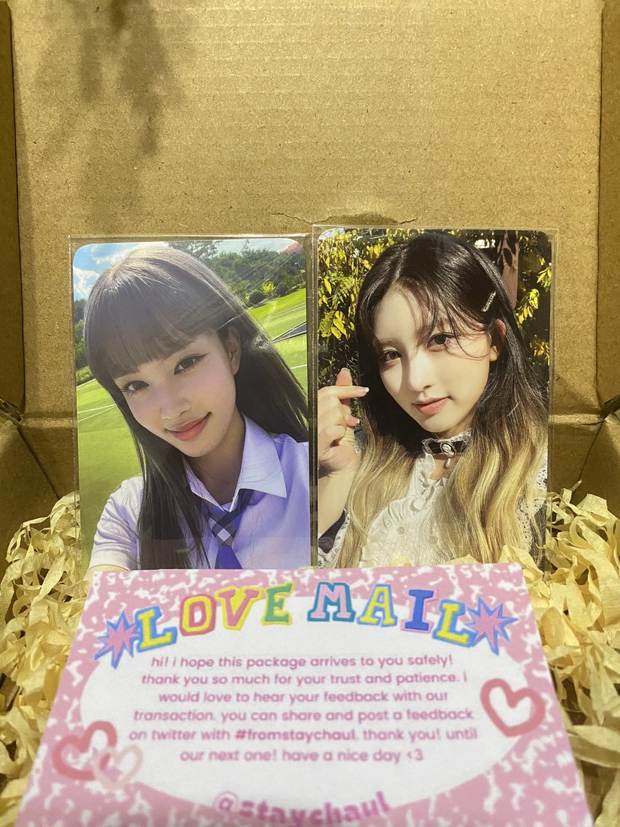jeonsbayong's tweet photo. π¬π κ°#jeonsmails ΧΦ΄ κ±
got yoon and gaeul yesterday yayy so pretty!! thank you so much @staychaul for packing them well!! love love the pcs!! β€οΈ
#fromstaychaul https://t.co/IIEZ4bY5Ne