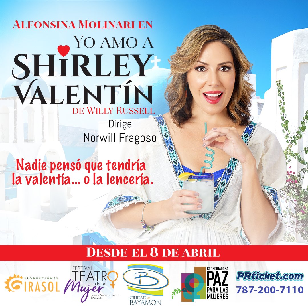 ProdGirasol's tweet photo. Nadie pensó que tendría la valentía… ni la lencería. 😉
Boletos a $22 y $18 en @PRtickets 
No te la pierdas. Tu también vas a decir “Yo amo a Shirley Valentín”. Y de paso a ti mism@.
#TodosSomosShirley https://t.co/Lv0PTbZPUo