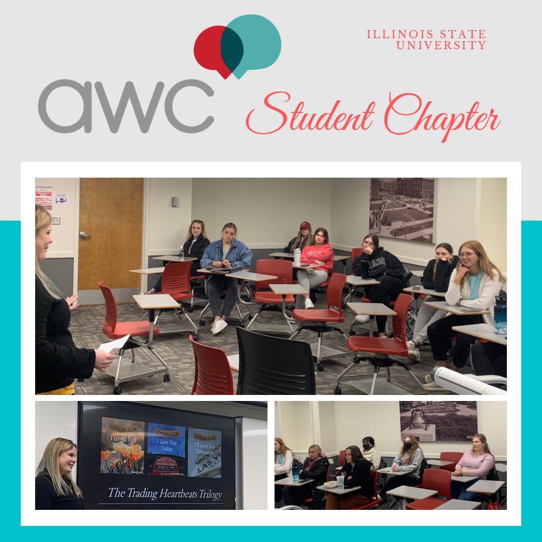 JulieNavickas's tweet photo. I had SO much fun last night serving as the guest speaker for the Illinois State Association for Women in Communication Student Chapter! Thanks for the opportunity to talk about storytelling, creative writing, and publishing books! #authorlife #writingcommunity #awc #womenincom https://t.co/ypJFTMjUle