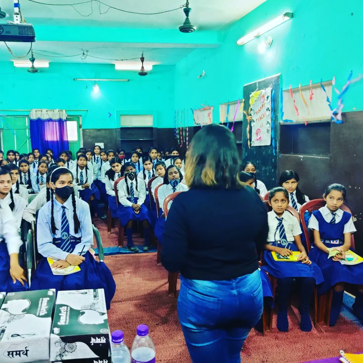 Sabla2020's tweet photo. 2nd session on MHM for adolescent girls.They were also given biodegradable sanitary napkins post the session.#sumarth #SABLA 
#thepadproject #periods🩸
#humnahichupayenge @smritiirani @narendramodi @PMOIndia https://t.co/p5Zrpc8lge