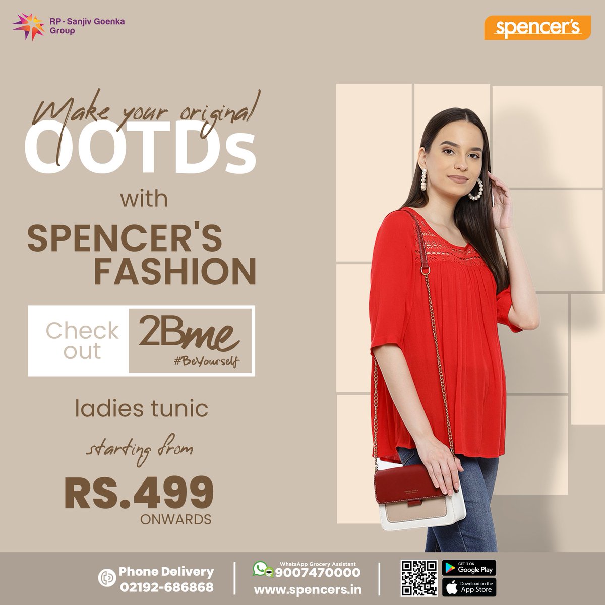 Spencers_Retail's tweet photo. Fashion reflects who you are. Choose wisely from Spencer's.
Call to order on 02192686868 or WhatsApp the order on https://t.co/rI9DsrBXrm
Shop online now on https://t.co/sVHVnrX7gh
#PhoneDelivery #Spencers #Retail #SpencersRetail #Fashion #Tunic #LadiesDress #WomenTunic https://t.co/JEPseUQsUs
