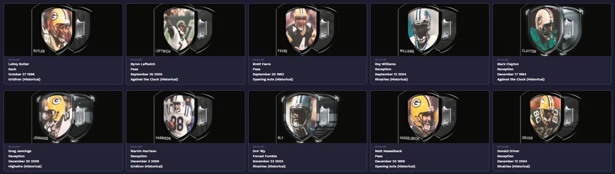 AllDayRedZone's tweet photo. I love to relive great memories when watching sports! This is just the beginning of what @NFLALLDAY has in store for collectors! Looking forward to a Historical release! Which of these Moments will be your favorite?  @NFLALLDAY @NFLALLDAYZack @NFLALLDAY_J @NFL https://t.co/DJaTGFblYn