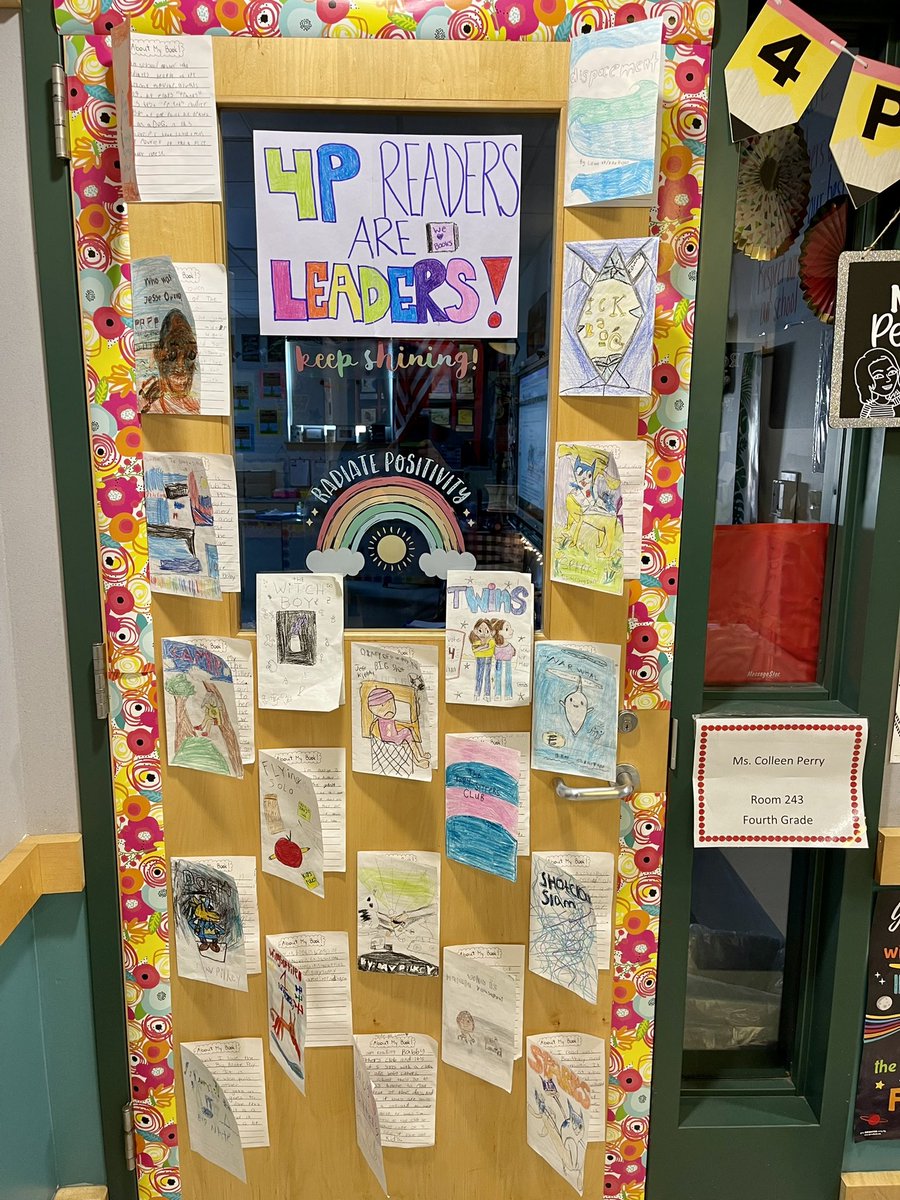 frps_Silvia's tweet photo. In order for us to understand who we are as learners we must be able to explore titles authors and genres Choice is a powerful tool for motivating learning Check out grade 4’s doors - they capture a little of how proud students are of their choices related to reading @FRPSsupt https://t.co/XDGFkM1pfZ