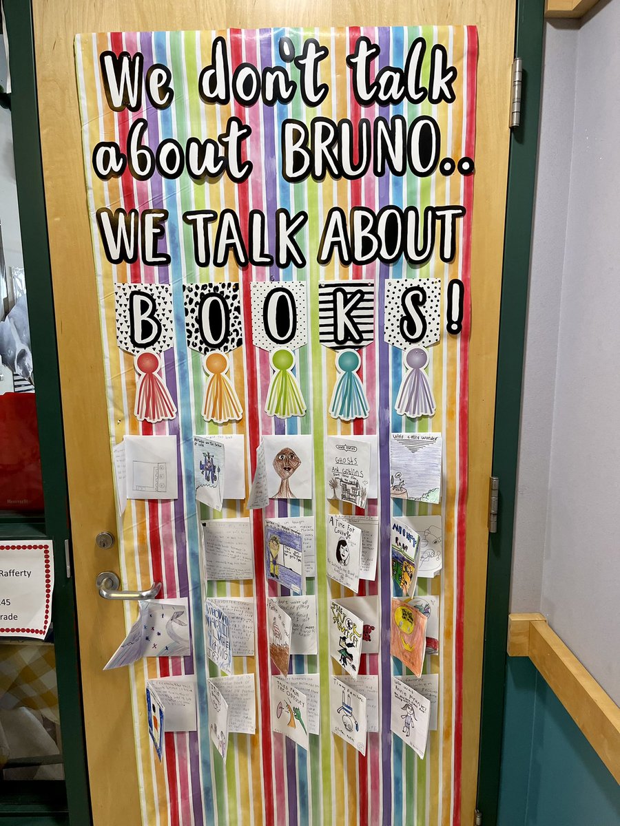 frps_Silvia's tweet photo. In order for us to understand who we are as learners we must be able to explore titles authors and genres Choice is a powerful tool for motivating learning Check out grade 4’s doors - they capture a little of how proud students are of their choices related to reading @FRPSsupt https://t.co/XDGFkM1pfZ