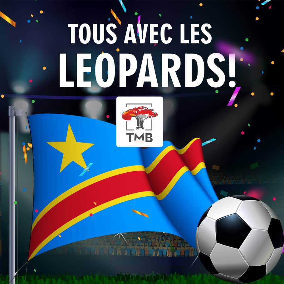 TMB_CD's tweet photo. Nous soutenons fièrement les #Léopards de la #RDC face au #Maroc ce soir, en match retour des éliminatoires du Mondial #Qatar2022. Le match aller s'était soldé 1-1. Nous sommes de tout coeur derrière notre équipe nationale pour ce match retour #FIFA #LeopardsRDC #football #Congo https://t.co/gZgMC0oLBg