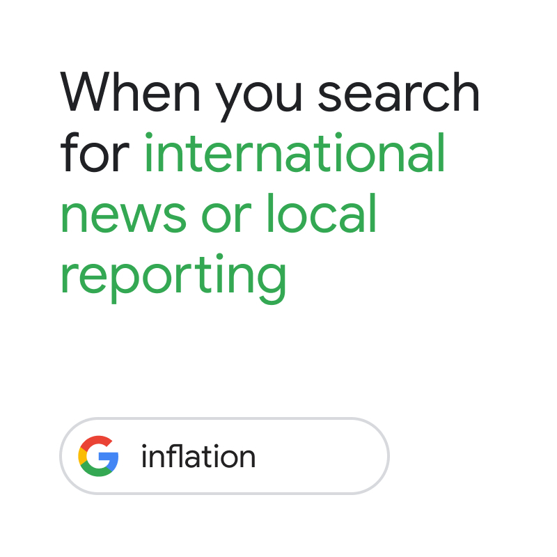 Google's tweet photo. From international news to local reporting from your community paper, you’ll find it on Google. Because everyone should have access to a variety of reliable news sources.
