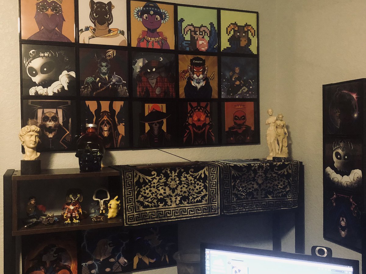 GM fam!
Got back from Houston, and now it’s time to kick it into high gear! New art drop this week, but I also finished hanging my #NFT wall!

<a href="/SkullxNFT/">Skullx</a> <a href="/lonelyshadows_/">Lonely Shadows 👁‍🗨</a> @TheMonsterRehab <a href="/horsetownclub/">Horse Town Club NFT's</a> <a href="/9tales_NFT/">9Tales</a> <a href="/EmilyLazar_SM/">Emily Lazar</a> <a href="/CCAKNFT/">Cool Cats and Kittens</a> <a href="/GVoyagerParty/">GoldenVoyagerParty</a> <a href="/RavenOnHeaven/">Raven On The Heaven</a>