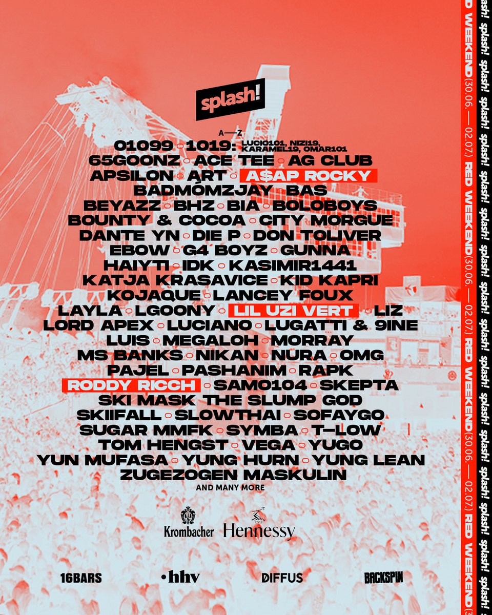 splashfestival's tweet photo. 🔴 splash! 2022 #RedWeekend Final Line-Up just dropped 🔴 

Den Link zu den Tickets und das vollständige Line-Up findet ihr auf unserer Website: https://t.co/zwhaX069UC https://t.co/2pjCdVn1Wg