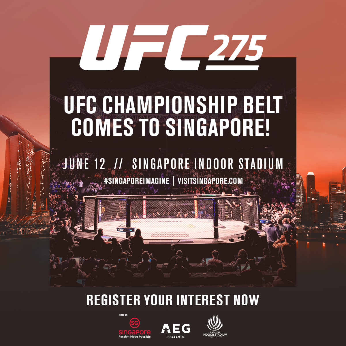 ufc's tweet image. #UFC275 is coming to the Lion City 🦁

[ @VisitSingapore | #UFCSingapore | #PassionMadePossible | #SingapoReimagine ]