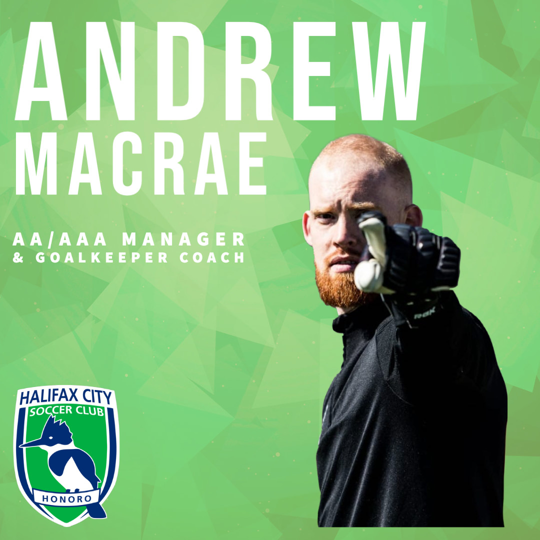 CITYSoccerClub's tweet photo. 🚨 Andrew MacRae joins Halifax City as AA/AAA Manager &amp; Goalkeeper Coach 🚨

Andrew, brings a wealth of experience to the club having played professional Football with coaching stints at at youth academies for Ottawa Fury, FC Tulsa and more recently Acadia University. https://t.co/QkpJAnNsuA