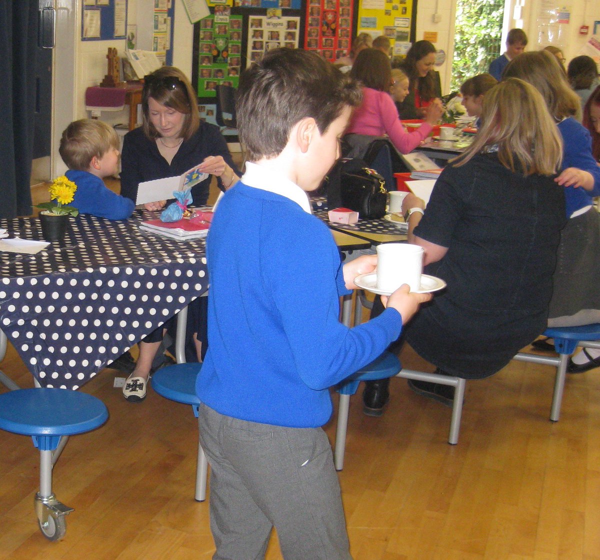 We were thrilled to be able to invite ‘mums’ in to school to celebrate Mothering Sunday. It was lovely to serve tea and homemade cakes then share our books with them.