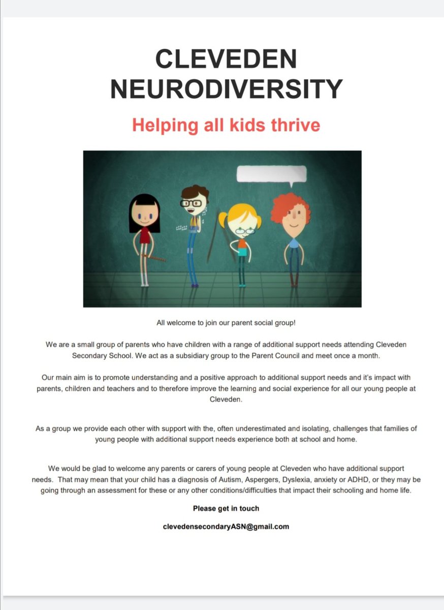 Cleveden Secondary Neurodiversity Parent Support tweet media