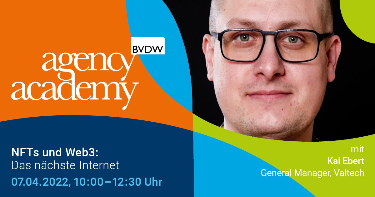 Ob als Kunst-, Gaming-, Zertifikat- oder Reward-NFT: #NFTs sind in aller Munde. Wie können #Agenturen das NFT-Thema für sich nutzen? Finde es bei unserer nächsten #AgencyAcademy Session heraus! eu1.hubs.ly/y0C1ZW0 Mit dabei <a href="/valtech_de/">Valtech Germany</a> <a href="/highsnobiety/">highsnobiety</a> und #Argonauten