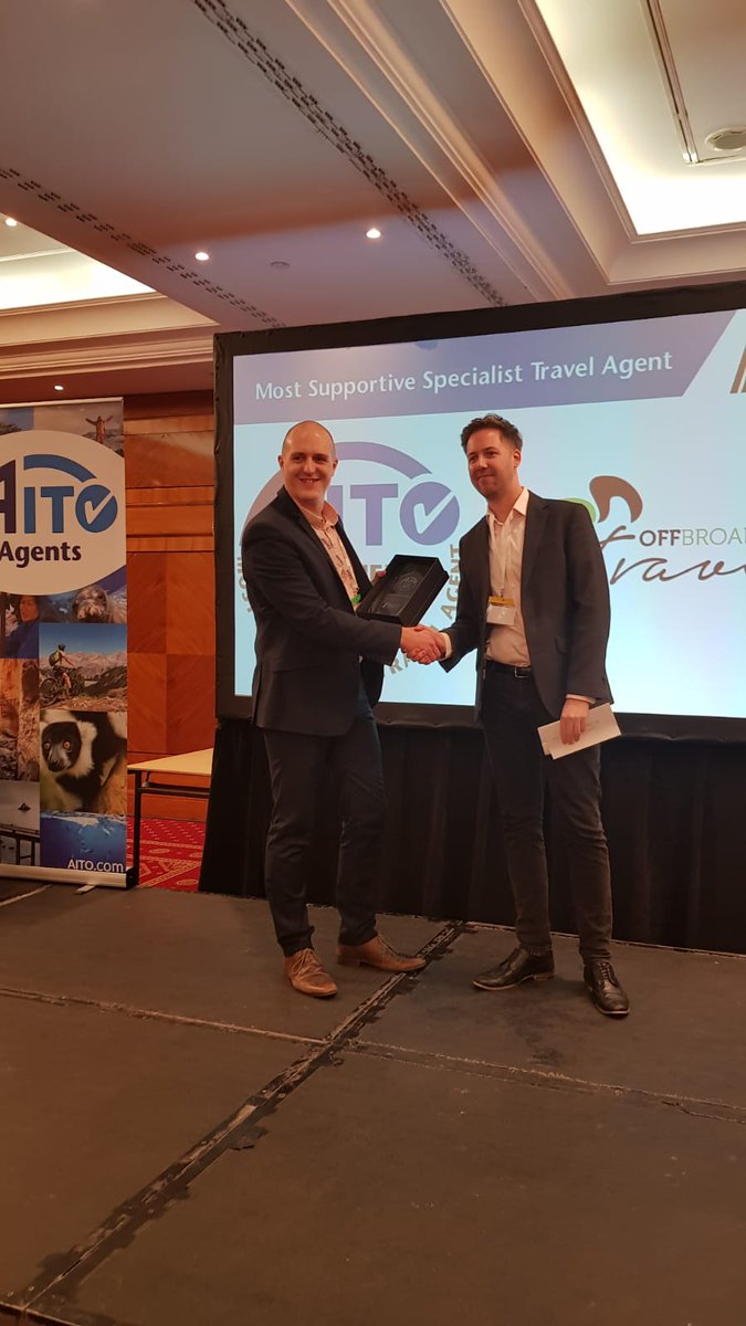 Congratulations to <a href="/OffBroadwaytvl/">Off Broadway Travel</a> for winning Most Supportive AITO Agent of the year 2021! As voted for by our own AITO Specialist Tour Operators.
#AITOAwards21