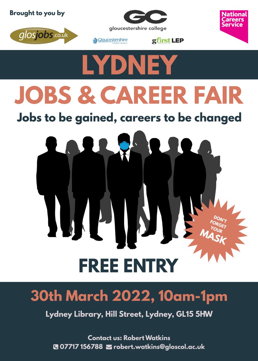 TOMORROW: Don't miss #Lydney #JobsFair from 10am to 1pm at Lydney Library #Gloucestershire GL15 5HW. 
It's a great opportunity to meet local employers and get support from our expert #careers advisers.
Find out more: ow.ly/VvbJ50IfVtr 
<a href="/Gloscol/">Gloucestershire College</a> <a href="/GlosJobs/">GlosJobs.co.uk - Gloucestershire jobs</a> <a href="/GFirstLEP/">GFirstLEP</a> <a href="/GlosCC/">Gloucestershire CC</a>