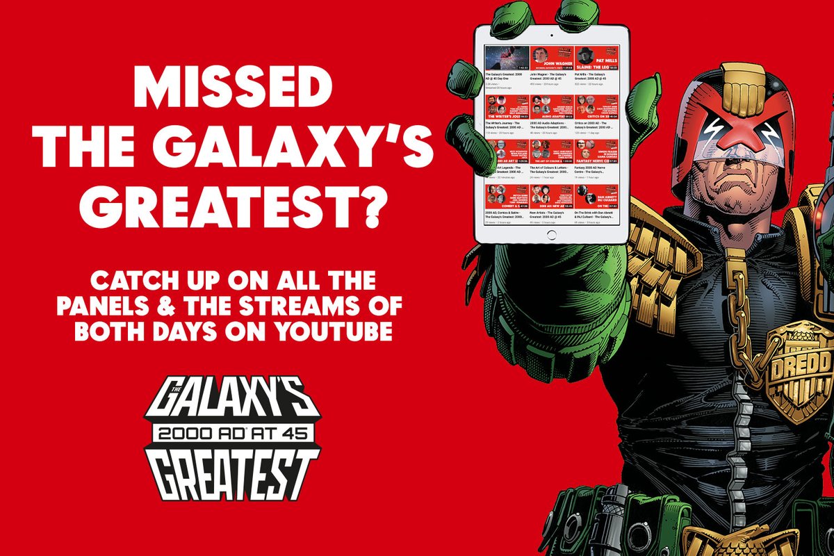 2000AD's tweet photo. Don't forget to catch up on all the ghafflebette action from our online convention at over the weekend! All of our main stream and fringe panels are available to watch now  >>

On https://t.co/52bsT8NFRJ https://t.co/b247ePeXyS
On YouTube https://t.co/ZhtKgbNhCH

#2000AD45 https://t.co/piKr3V7XPR