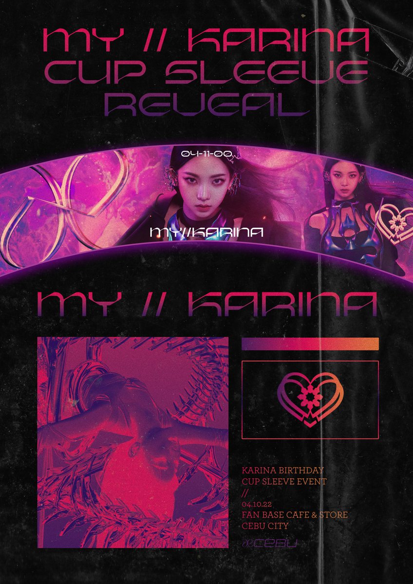 MYsCebu's tweet photo. [CUP SLEEVE REVEAL]

Going NEXT LEVEL with Karina on April 10th!
This is included in the MY // KARINA Event Kit! You have until tomorrow, 9PM to pre-order!

Walk-IN KIT will be at P50.00 (CS and 1 PC only)
Keep posted for more event merch!

🔗: https://t.co/7oWIznOB1s https://t.co/wPft22O5pO