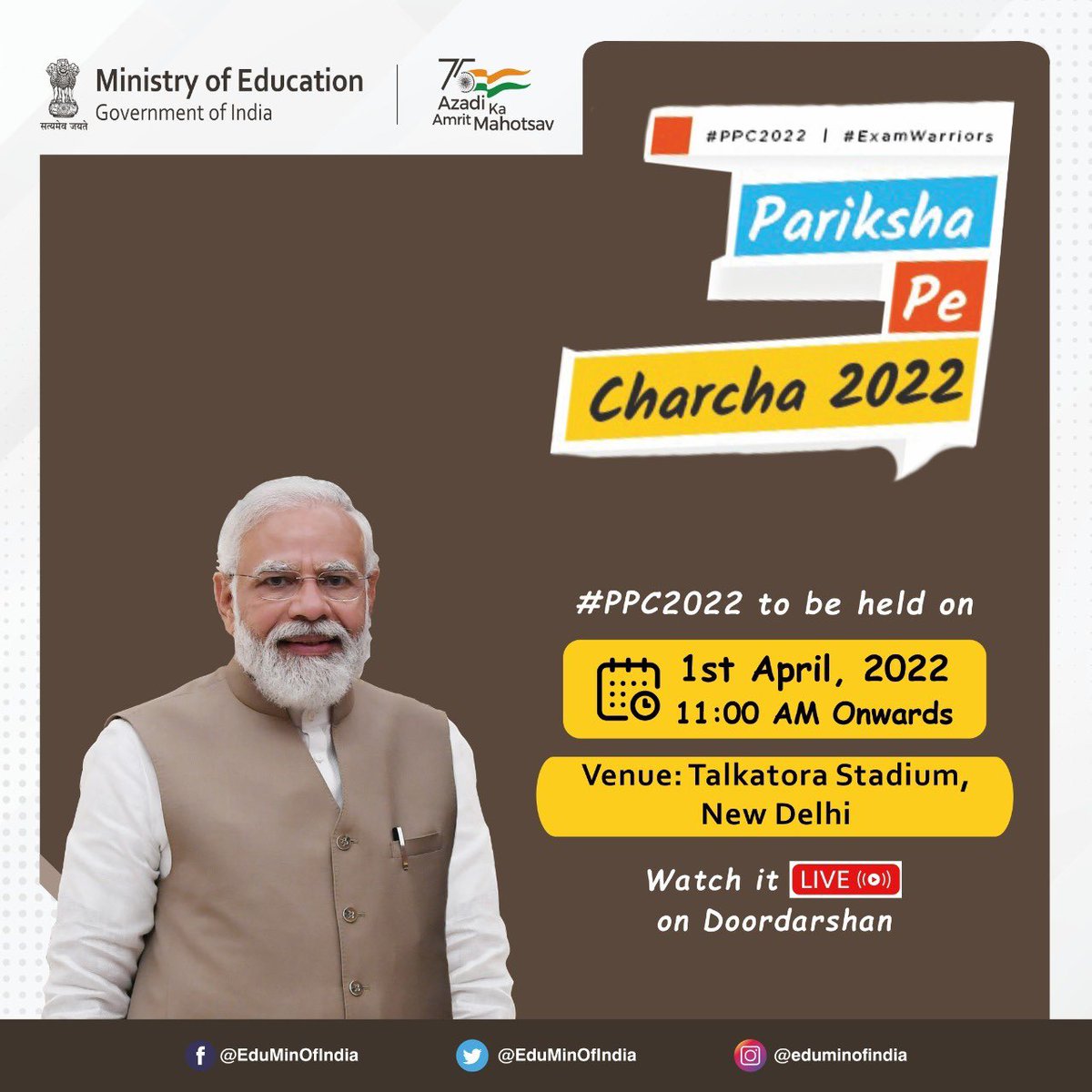 EduMinOfIndia's tweet photo. Focus is the key to excel in exams. Pariksha Pe Charcha 2022 with Hon’ble PM Shri @narendramodi is here to help you stay focused &amp; do well in exams. Stay tuned! #PPC2022 #ExamWarriors https://t.co/IZfn70SOGK