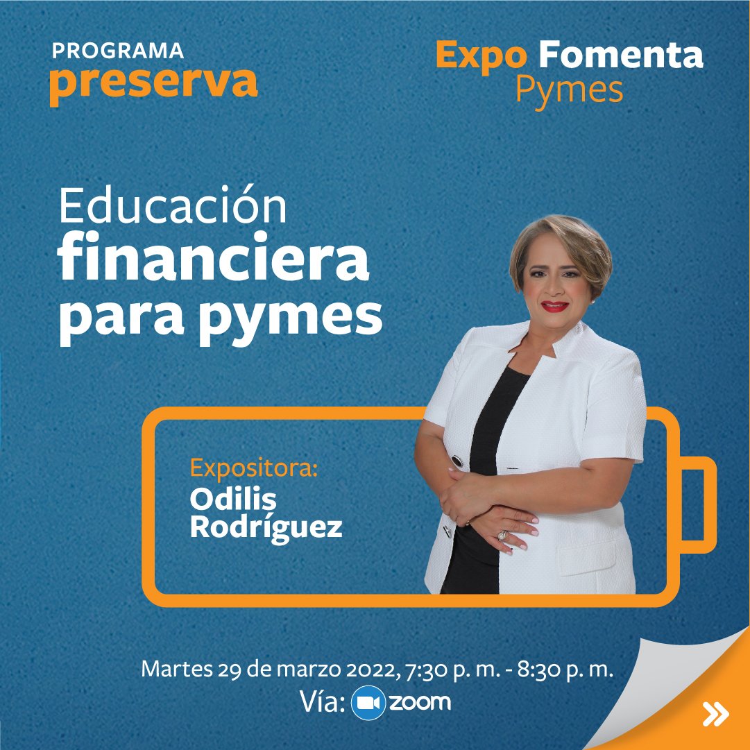 BanreservasRD's tweet photo. Participa en las charlas y talleres que te trae Expo Fomenta Pymes Banreservas. Desliza y conoce la agenda de esta semana junto a #ProgramaPreserva @Segurosreservas @MIC_RD y ponle pilas nuevas a tu negocio. https://t.co/Hr8fgyWSBf