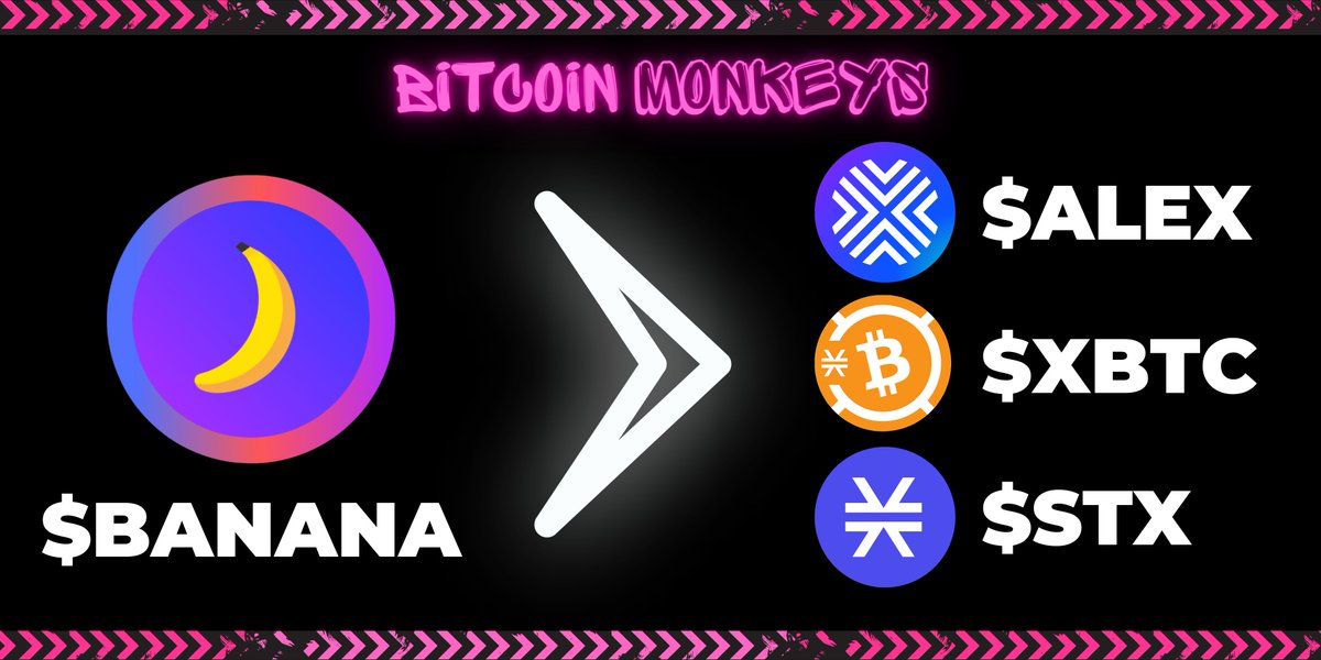 Bitcoin Monkeys (@btcmonkeys) on Twitter photo More than 28x oversubscribed - 14,000+ tickets, the $BANANA IDO is complete!🔥
A huge thanks to the team at @alexgoBtc - such a great IDO experience and amazing platform!🎉
Bitcoin Monkeys are the first NFT on <a href="/Stacks/">stacks.btc</a> able to generate #Bitcoin yield through the $BANANA token! More than 28x oversubscribed - 14,000+ tickets, the $BANANA IDO is complete!🔥
A huge thanks to the team at @alexgoBtc - such a great IDO experience and amazing platform!🎉
Bitcoin Monkeys are the first NFT on <a href="/Stacks/">stacks.btc</a> able to generate #Bitcoin yield through the $BANANA token!