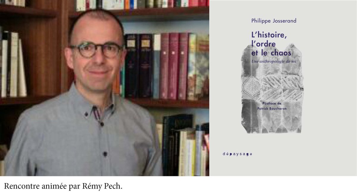 ⏰ VENDREDI 29 AVRIL À 18H Rencontre avec Philippe Josserand autour de « L’histoire, l’ordre et le chaos. Une anthropologie de soi » paru aux Éditions @Depaysage. Débat animé par Rémy Pech. Les infos → bit.ly/36Ze5Kp #ombresblanches