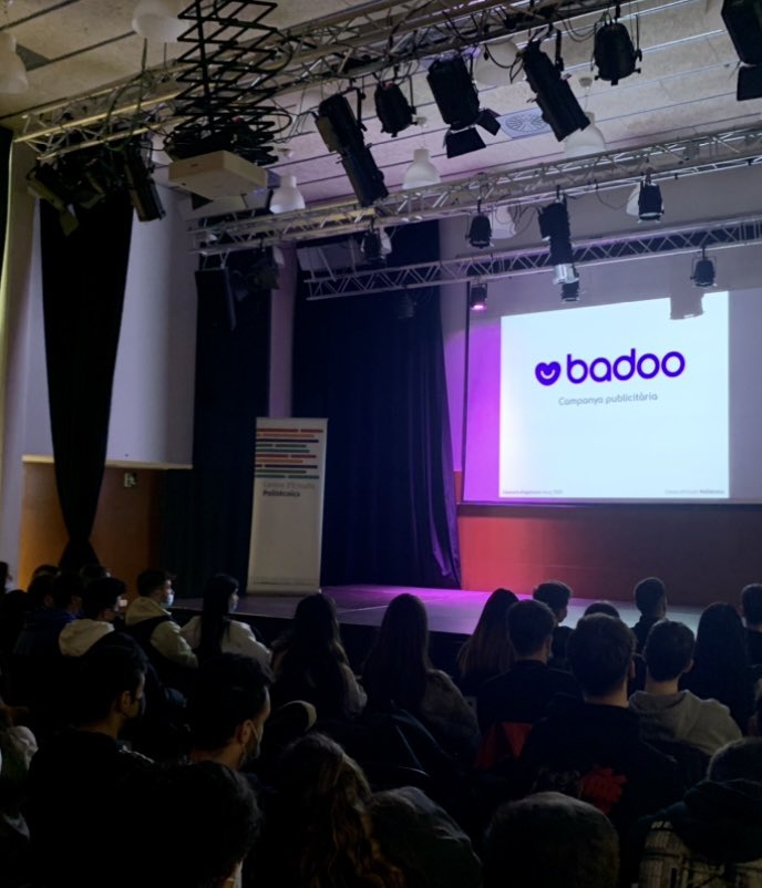 mariamandil's tweet photo. Avui hem celebrat la presentació pública del Projecte 2 #ABP amb l’alumnat de #Màrqueting i #Publicitat del @ce_politecnics on s’han presentat diferents campanyes publicitàries per a @Badoo_ES 💜 Felicitats a totes les agències! https://t.co/bd8r7scJBN