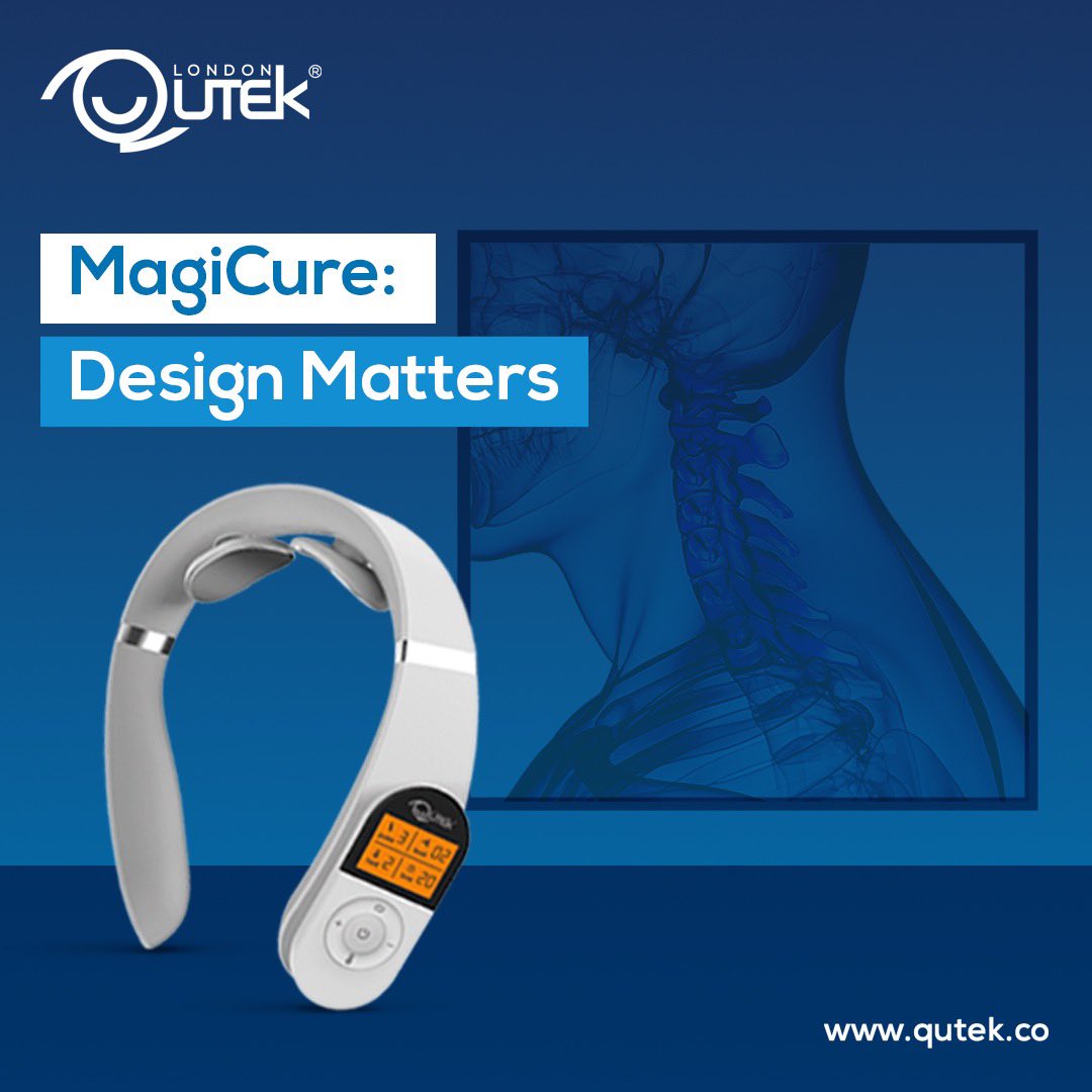 QutekGlobal's tweet photo. Because form follows function, MagiCure Neck Massager was designed exactly around the way it works. And because it’s an intelligent cerebral vertebrae massager, it is designed in a streamlined, ring-shaped form to match the human cervical vertebra curve.
#Qutek_UK https://t.co/SxyjWT4CcV