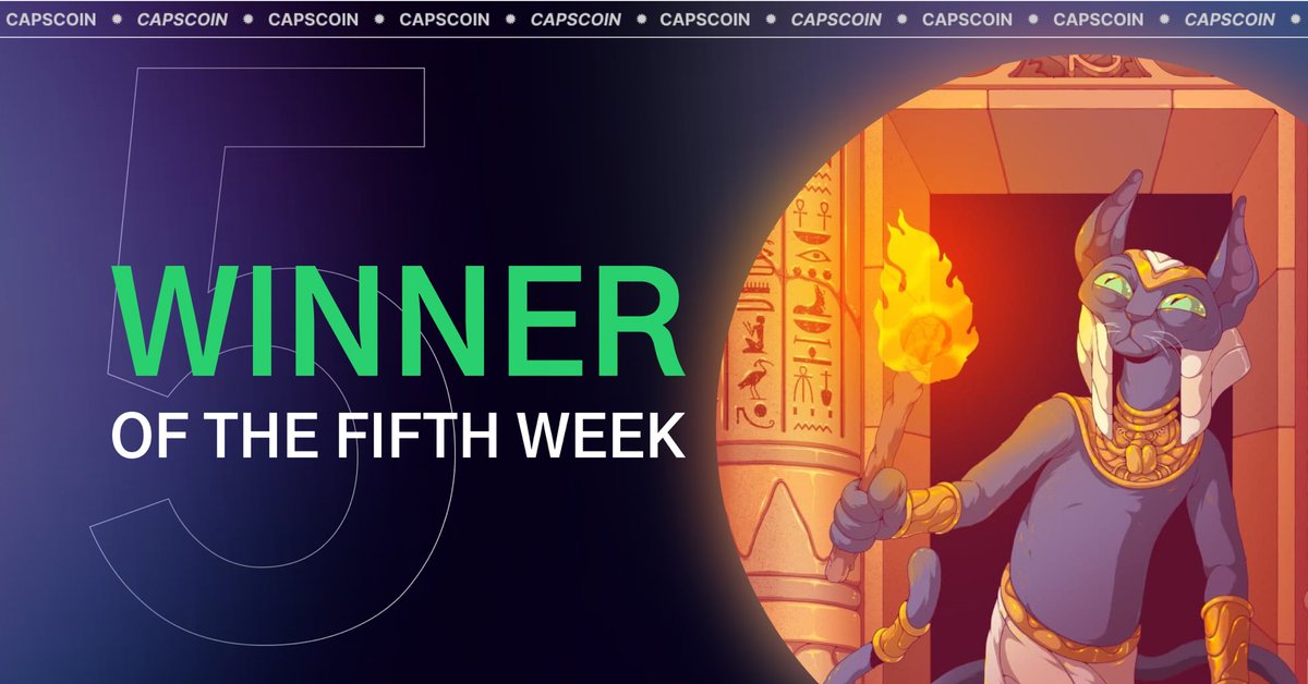 CapsCoin_io's tweet photo. 🔥It's time to name the winner of the fifth week's #Catoverse quiz!
 ✨20 lucky players have passed the quiz and got into the top!
✌🏻Congratulations to Dusty who collected 95460 points and won 1 $CAPS
Details:
https://t.co/Vbal9qh6l3

#CapsCoin #quiz https://t.co/tnnRxpq2El