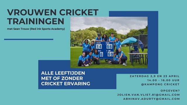 DoeMeeinUtrecht's tweet photo. #sporttip @KampongVoetbal: Kampong Cricket kennismakingstrainingen voor vrouwen ➡️ https://t.co/XeM5gbCZ8r https://t.co/grqbffzqLi