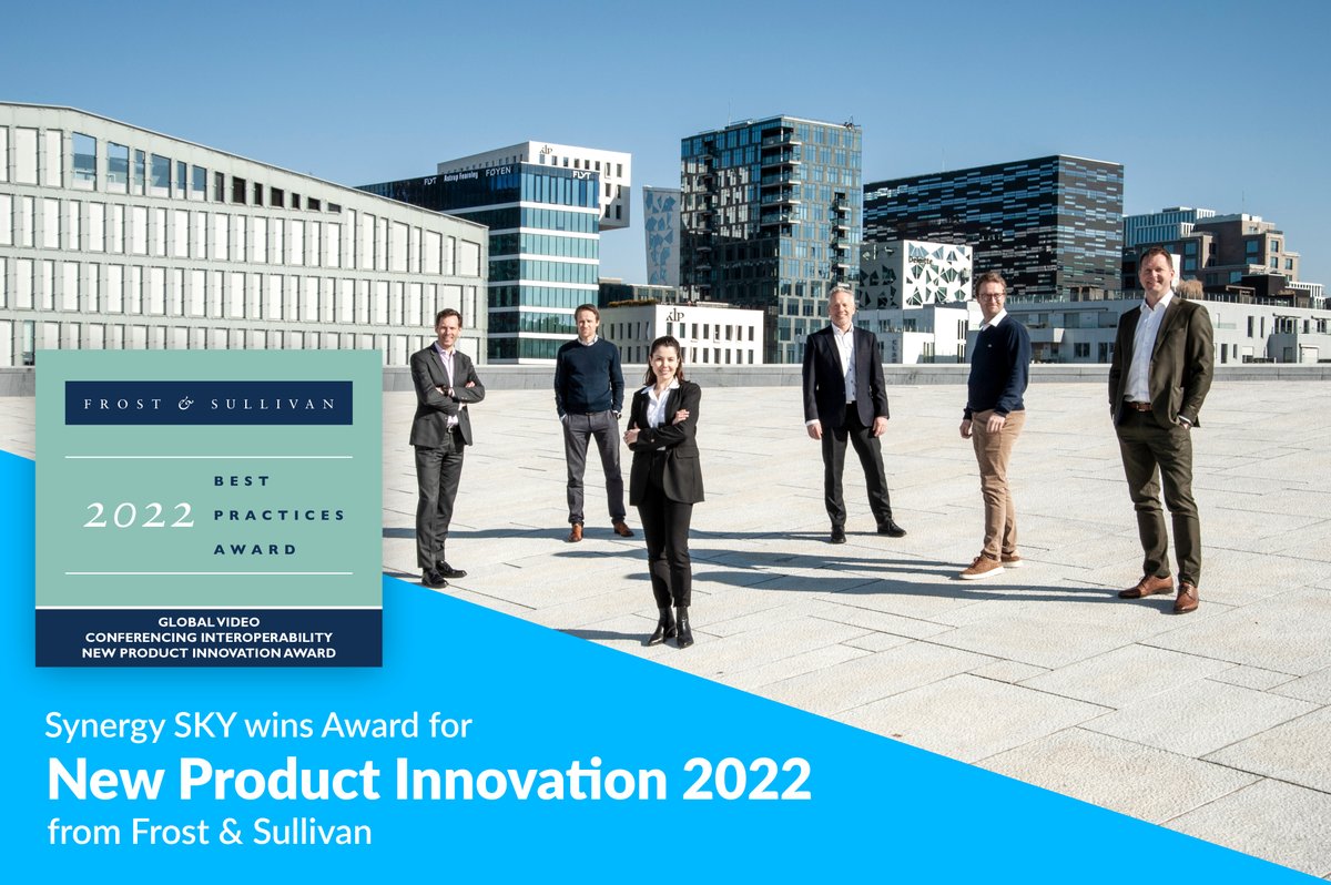SynergySKY's tweet photo. We are proud and happy to announce that our new product Synergy SKY CONNECT was Awarded the Global NEW Product Innovation 2022! 

#videoconference #workspace #meetingrooms #frostandsullivanAward https://t.co/oYnQcsObU4