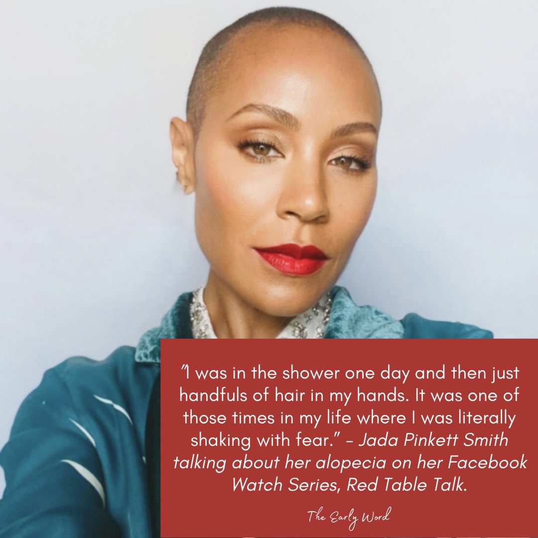 theearlyword's tweet photo. The #AcademyAwards2022 took place on the 27th of March. 

Comedian Chris Rock made a joke about Jada Pinkett Smith’s bald look &amp; her husband, Will Smith, got up &amp; slapped him across the face.

Jada suffers from alopecia, a condition that has resulted in her hair loss. https://t.co/O2v99V4Z3c