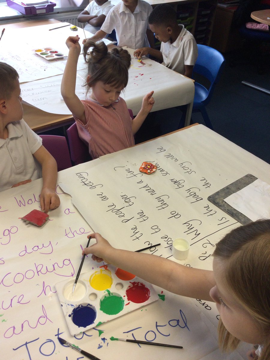 We’ve been painting our Rangoli Tiles. The children have been excellent take a look!