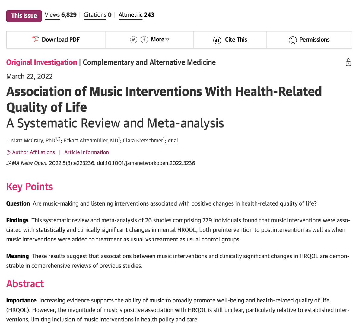 New research:  Singing, playing, or listening to music has the same positive impact on our mental health as exercise.

The arts aren't ornamental to our well-being. They're fundamental.