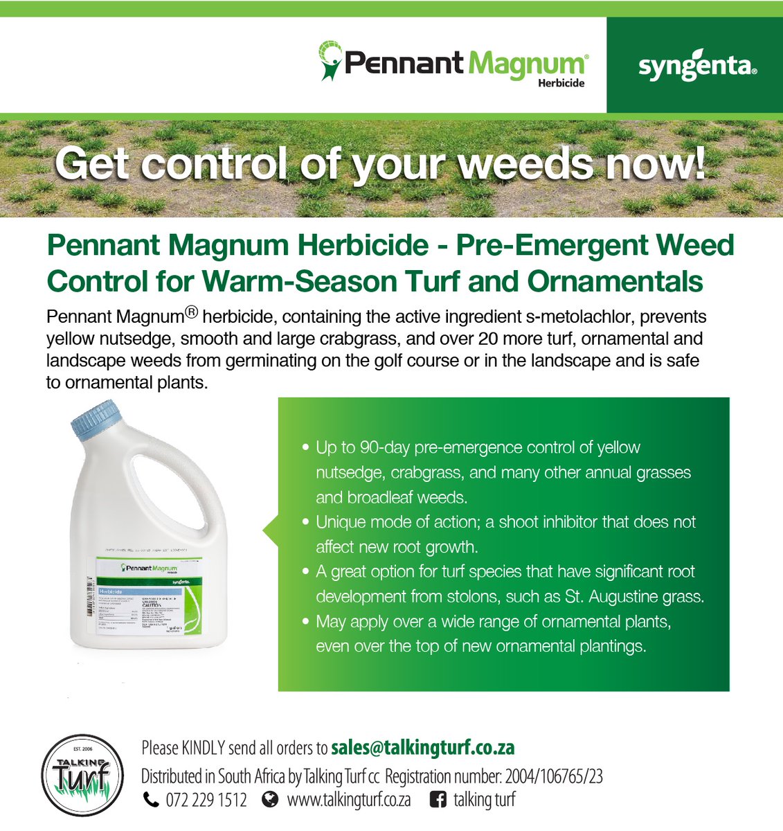 Talking_Turf's tweet image. Get control of your weeds!! #pennantmagnum #syngenta #talkingturf #weeds #herbicides