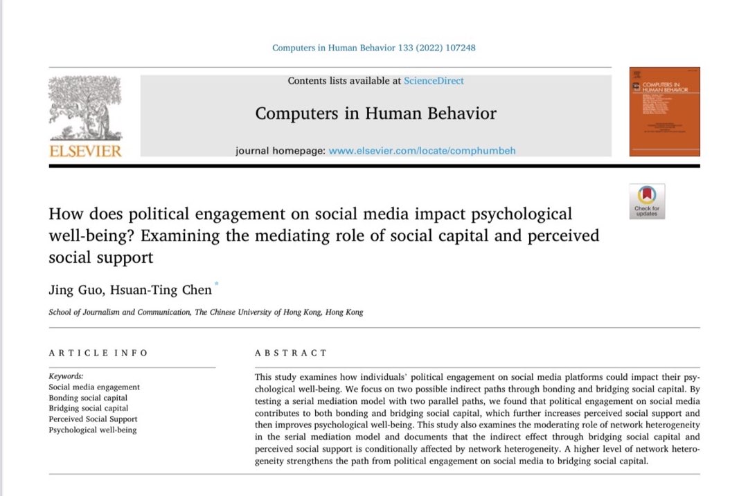 Thrilled to see the paper coauthored with <a href="/htchen_/">Hsuan-Ting (Ting) Chen</a> is out @ Computers in Human Behavior😊 It’s a great pleasure and learning opportunity to work with Dr. Chen💗 Here are 50 free copies👉| Home authors.elsevier.com/c/1eq28_G-sG1u…