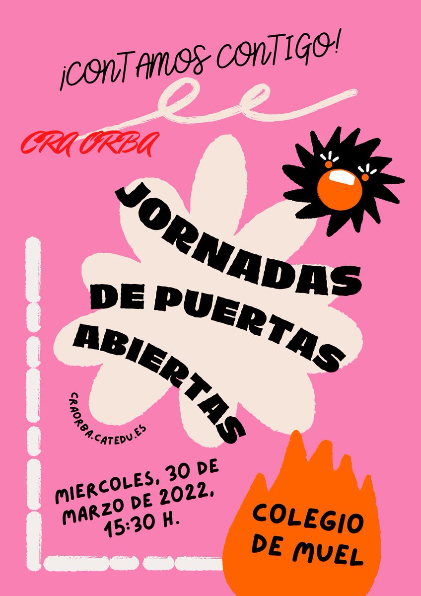 Mañana, a las 15:30 horas, os esperamos en el colegio de Muel en la Jornada de puertas abiertas de cara al periodo de admisión para el próximo curso escolar. Os adjuntamos el cartel del evento. Saludos.