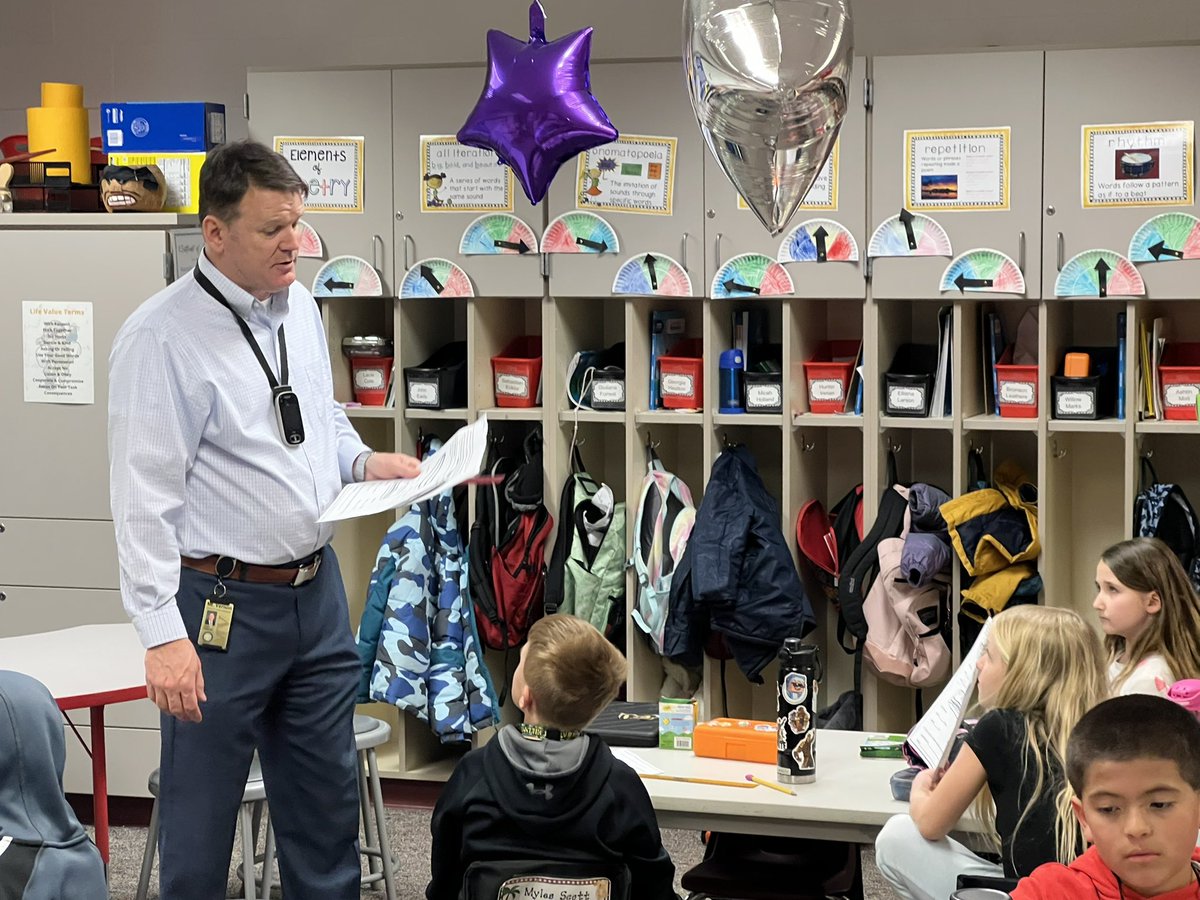 McCordsvilleES's tweet photo. We are very lucky at MES today.  Dr. Parker came to sub for a teacher who was out.  The students are engaged in a day of learning with the Superintendent!  #WeRMV https://t.co/S0KlMxx7OO