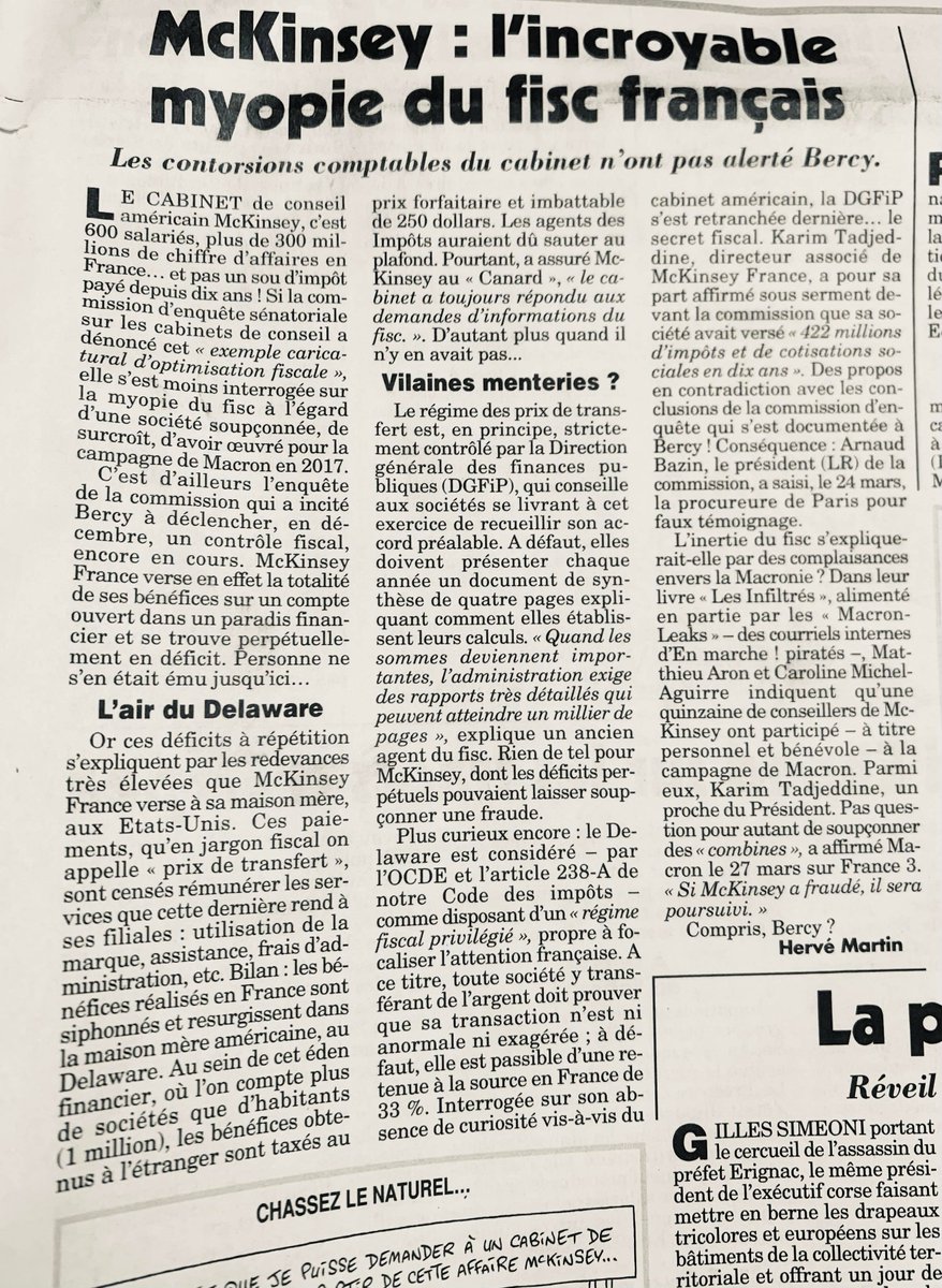CRE_SciencesPo's tweet photo. Après l'aveuglement de la police dans l'affaire Laurent Bigorne (proche de Macron qui a drogué sa collaboratrice), découvrez l'aveuglement du fisc face à l'optimisation fiscale de McKinsey. 🧐

McKinsey, dont une quinzaine de conseillers ont participé à la campagne de Macron ! 🥳 https://t.co/w2MheI4YiZ