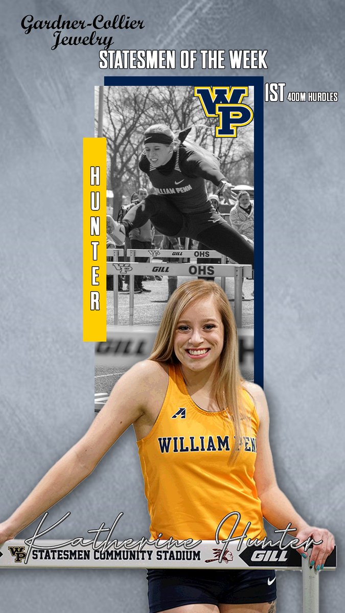 Presented by Gardner-Collier Jewelry, here are your Statesmen of the Week!

Breck Putzier of <a href="/StatesmenMLAX/">William Penn University Men’s Lacrosse</a> 
Katherine Hunter of <a href="/WPUTFXC/">William Penn University Track & Field</a>