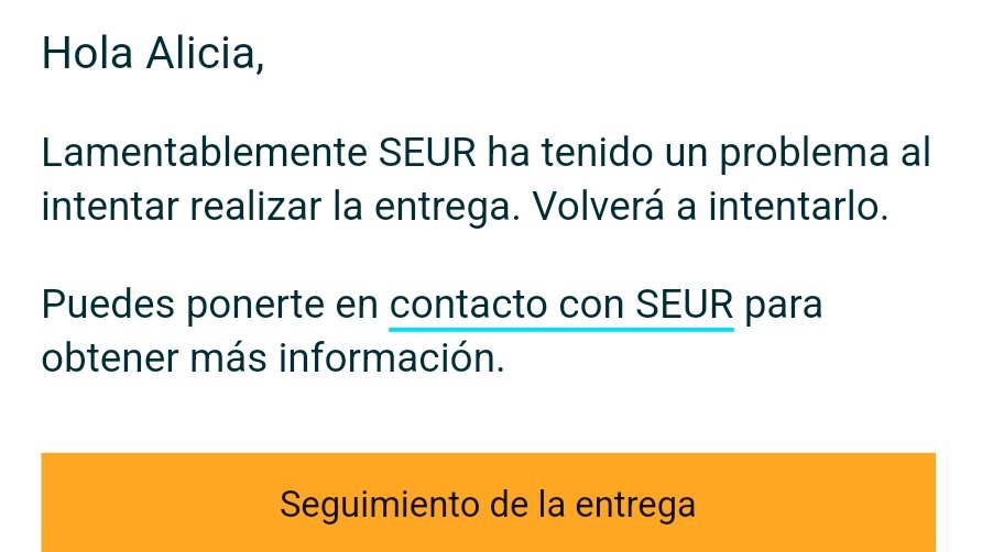 AliciAparicio's tweet photo. Empiezo a pensar que eso de que Seur entregue un paquete sin ningún problema, es una leyenda urbana. Todo el día esperando y resulta que dicen que no estoy en casa. Siempre la misma excusa. No falla. https://t.co/3gqQAxzoQO