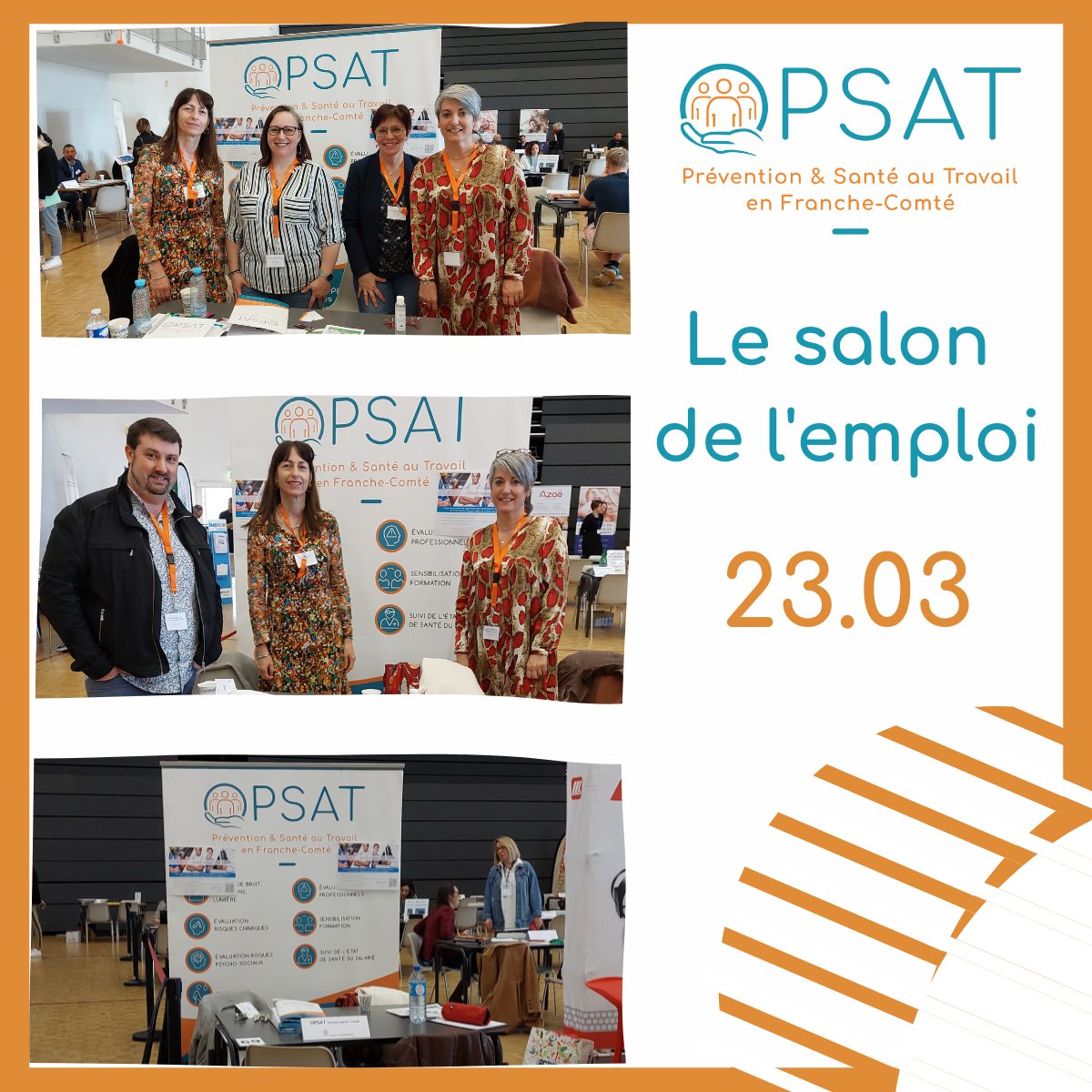 OPSAT9's tweet image. Le 23 mars, OPSAT a participé au Salon de l'#Emploi organisé par Le Grand Pontarlier à l'Espace Pourny.😀
👉 Nos équipes étaient sur le pont pour vous présenter le service et pour vous rencontrer.
#OPSAT #recrute et c'est par ici que ça se passe : opsat.fr/organisme-prev… 😀