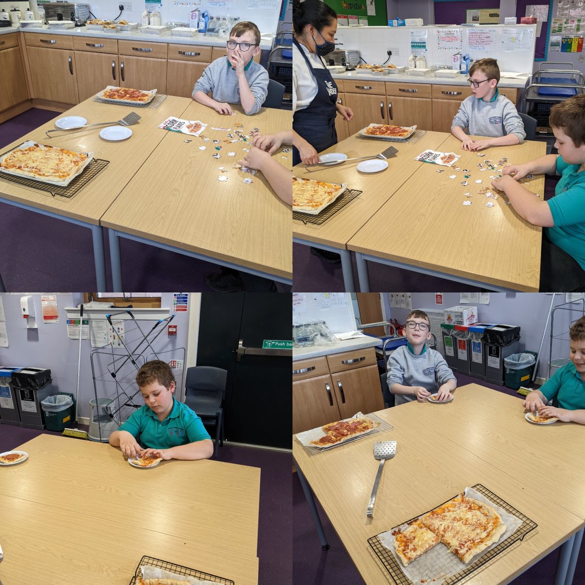 CSC_Class2's tweet photo. This afternoon F and I used our imagination to build a fort which turned into jail for a fun game together. Then K from @Class4CSC joined us for larder, we made some delicious pizza 🍕 https://t.co/kRWFikcXaN