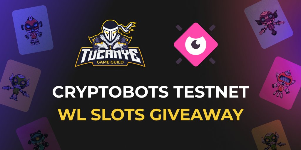 TuzanyeSports's tweet image. 3 Cryptobots Testnet WL Slots Giveaway 🎉

Top-1000 Testnet players get NFT Land rewards!

1️⃣ 💙+ RT + tag 2 NFT friends
2️⃣ Follow @cryptobots_game &amp;amp; @TuzanyeSports 
3️⃣ Join Cryptobots: discord.com/invite/cryptob…
4️⃣ And Tuzanye Discord: discord.com/invite/tuzanye

⏱You have 48 hours⏱