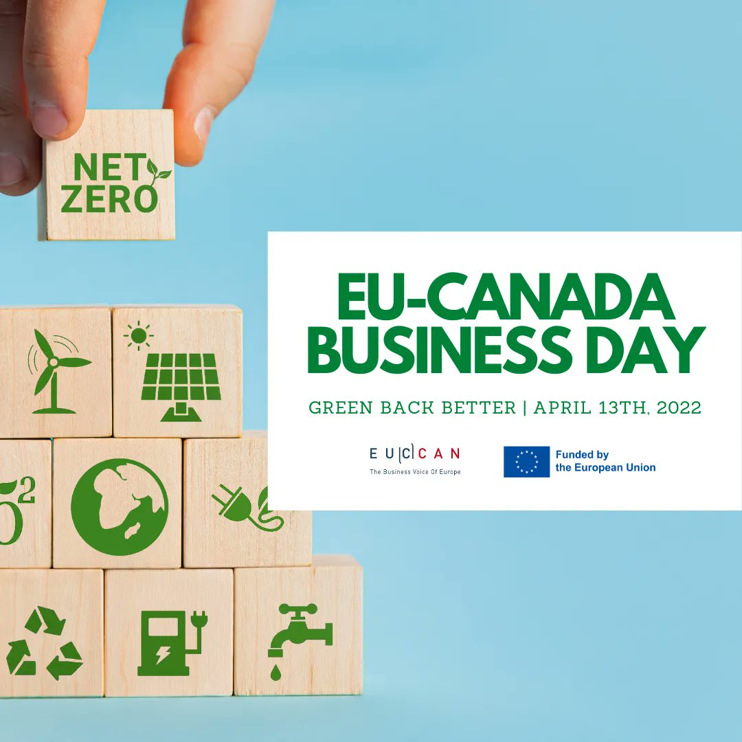 YourHCBT's tweet photo. The European Union Chamber of Commerce in Canada - Euccan is organizing its annual Business Day on 13 April around the issue of #sustainability.  The HCBT team is looking forward to participating — registration is now open if you wish to tag along! https://t.co/cC0Wac4opb https://t.co/upHPbMqJdk