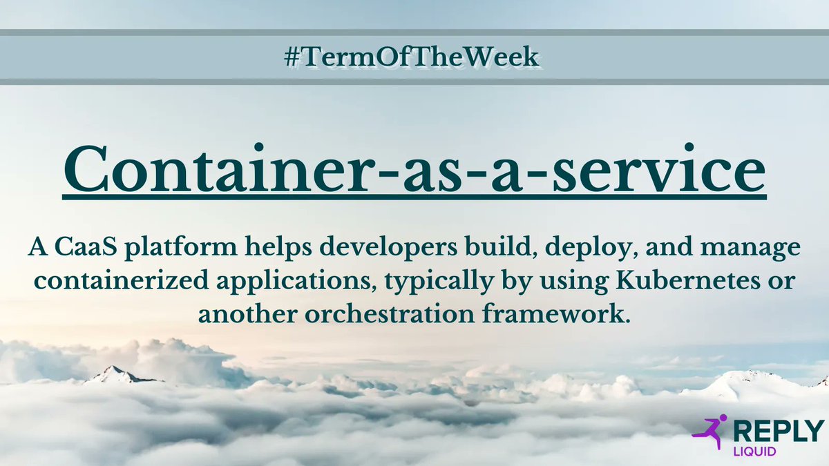 LiquidReply's tweet photo. What is #ContainerAsAService?
To find out, check our #TermOfTheWeek!👀
#CaaS #containers #kubernetes #liquidreply
Source: https://t.co/Cn0SIp2L43 https://t.co/v7uUTSjqwx