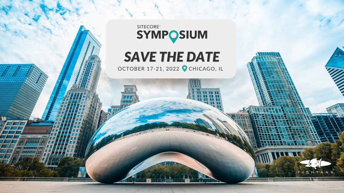 getfishtank's tweet photo. ✈️ Pack your bags! Sitecore Symposium 2022 is headed to Chicago!

😊This will be the first in-person #SitecoreSYM since 2019! We can't wait to see you!

👨‍💻Check out our event page for all the details: https://t.co/zm8FNulo5B https://t.co/wzaPJBUS02