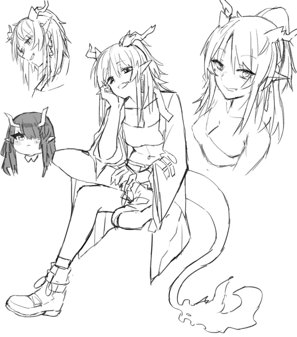 友達とだらだらアクナイ雑談しながら描いてたやつ🥺 