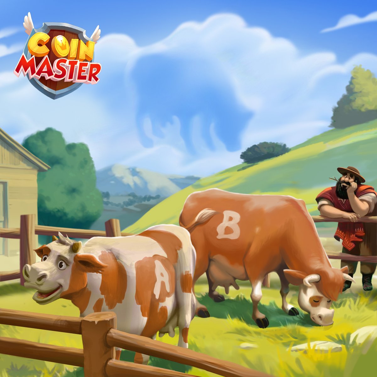 CoinMasterGame's tweet photo. What’s that up in the clouds!? ☁️ 
Is it a perfect silhouette to cow A or B?! 🤔 
𝑻𝒆𝒍𝒍 𝒖𝒔 𝒃𝒆𝒍𝒐𝒘 𝒇𝒐𝒓 𝒂 𝒄𝒉𝒂𝒏𝒄𝒆 𝒕𝒐 𝒘𝒊𝒏 700 𝒔𝒑𝒊𝒏𝒔! https://t.co/QX9eeRjSsJ